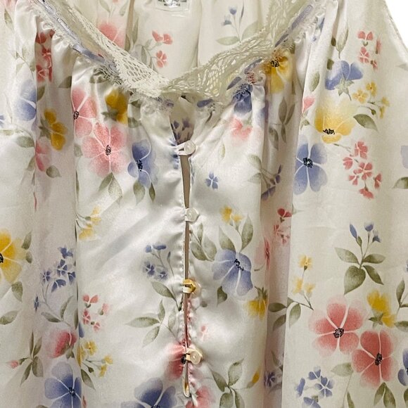 Fantasies By Morgan Taylor Women's Floral Nightgown With Lace Trim - Size S - Picture 2 of 7